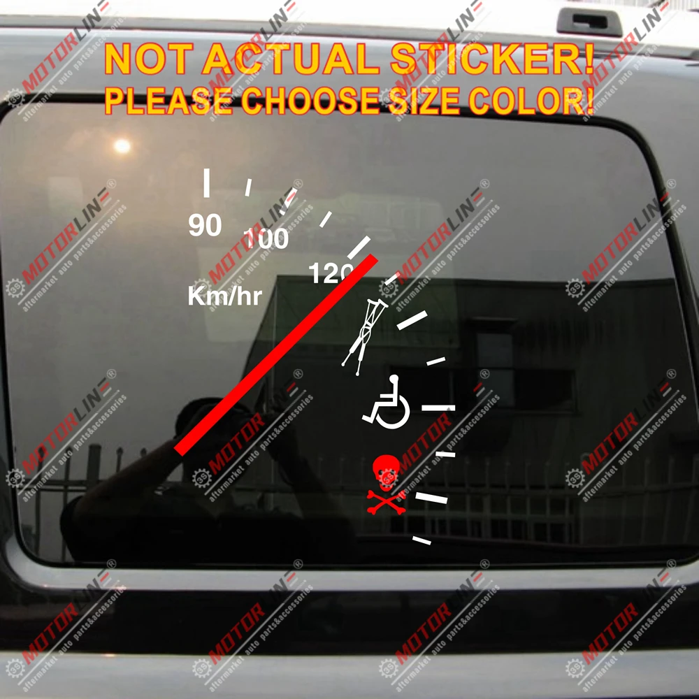 

High Quality Speeding Safe Warning Funny Speedometer Cluster Vinyl Car Decal Bumper Sticker , choose your size