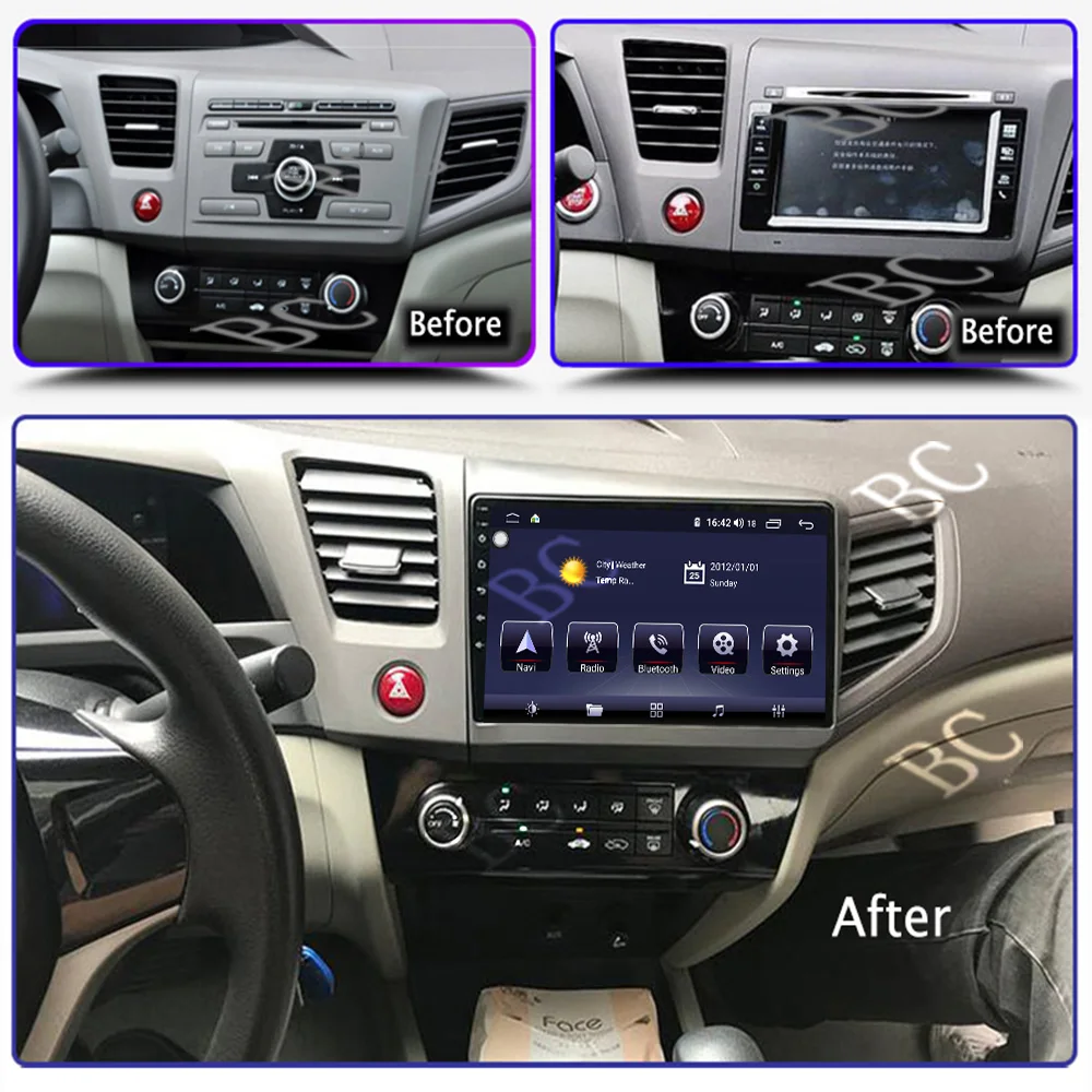 9 &quotAndroid 10 0 Автомобильный мультимедийный плеер стерео для Honda Civic 2012-2014 Navi Радио