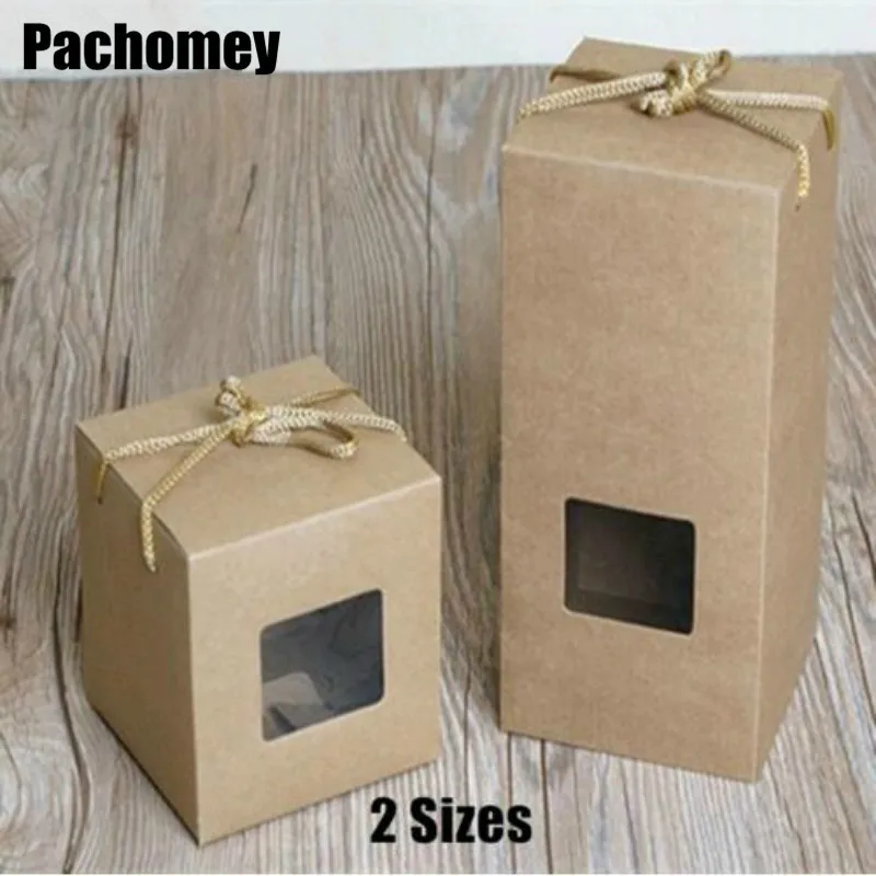 Оптовая продажа Подарочная коробка с окном 2 размера коричневая для торта