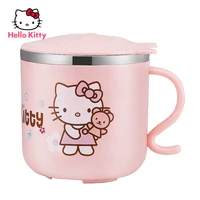 hello kitty stainless steel mug creative cartoon anti dropping household double layer anti scalding insulated mug with lid