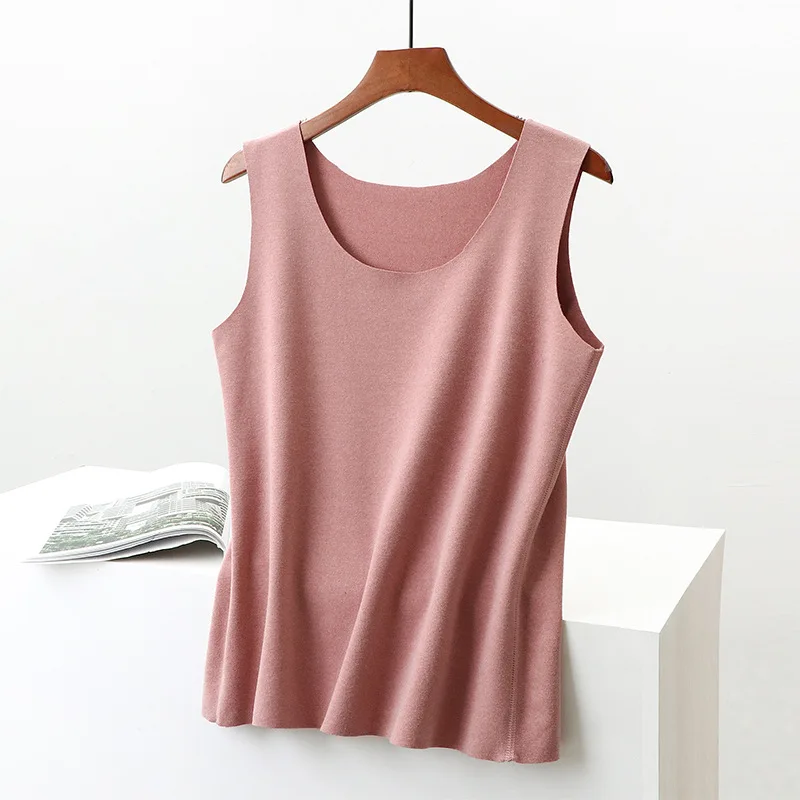 Женский бесшовный жилет топы с круглым вырезом высокая эластичность теплый