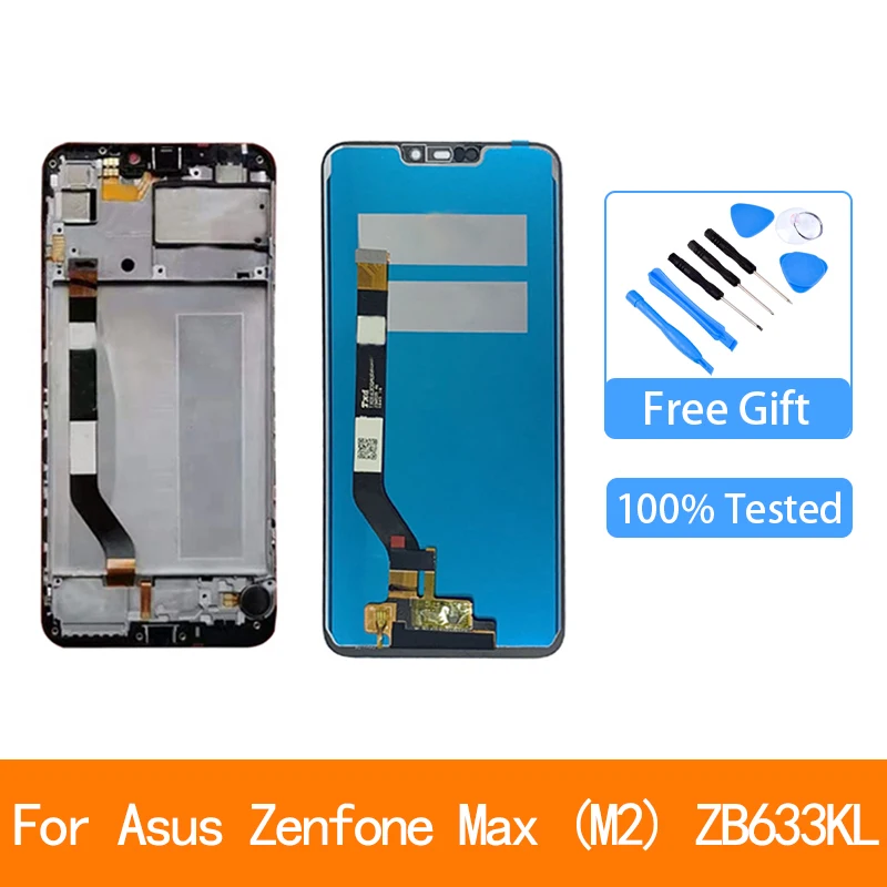 

6.26" For Asus Zenfone Max M2 ZB633KL/ZB632KL X01AD LCD Display Screen+Touch Panel Digitizer Frame For ZB633KL