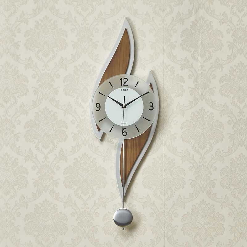 Большие настенные часы металлические с римскими цифрами креативный маятник