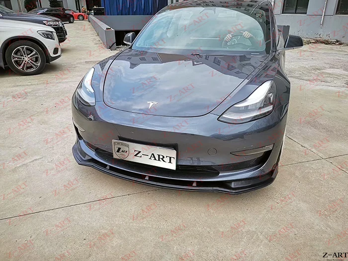 Z-ART для Tesla модель 3 передний спойлер из углеродного волокна для Tesla 3 Передняя Губка из углеродного волокна для модели 3 передний подбородок из углеродного волокна