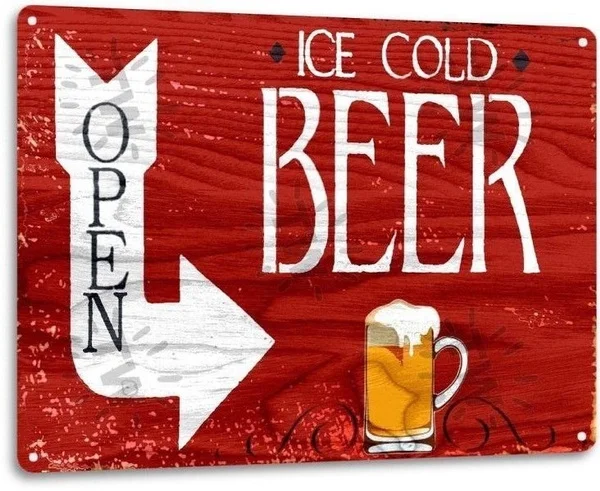 

Ледяное холодное пиво Открытый Ретро магазин Логотип Бар Паб мужская пещера Настенный декор металлический жестяной знак