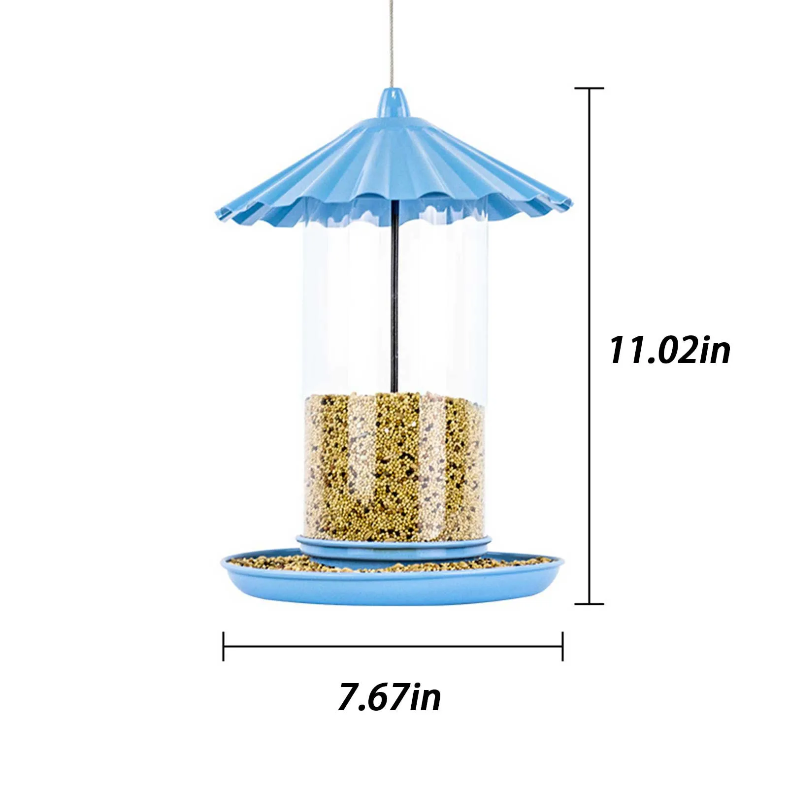 

New Transparency Wild Bird Feeder Outdoor Bird Feeders Food Container Hanging Gazebo Bird Feeder For Garden Decoration Feeder