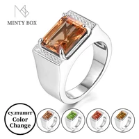 mintybox new arrival 925 sterling silver for men create diaspore ring 5 8 carats zultanite ring fashion fine jewelry