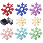 Многофункциональный карманный инструмент 18 в 1 со снежинками, многофункциональная отвертка, брелок, многофункциональный гаечный ключ, шестигранный ключ, для кемпинга, выживания, походов