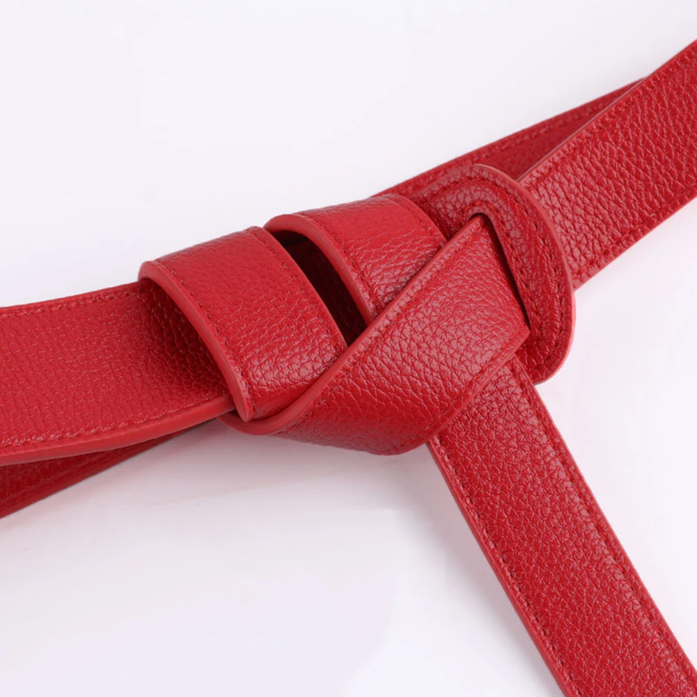 Модный женский ремень для женщин с красным бантом дизайнерские тонкие джинсы из