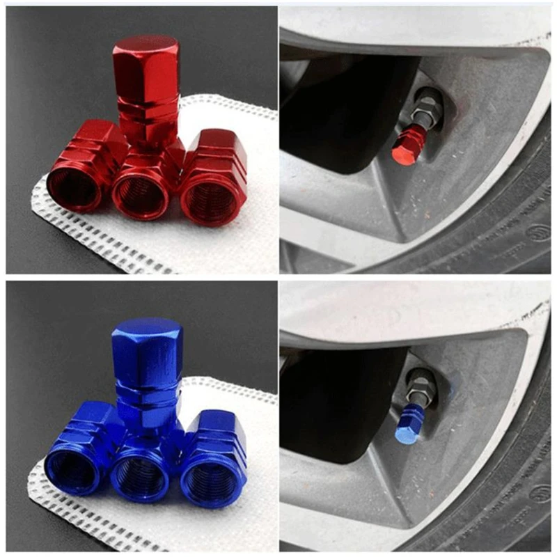

4 Pcs Car Tire Valves Stem Bolt-in Alloy Leakproof Wheel Valves Cover