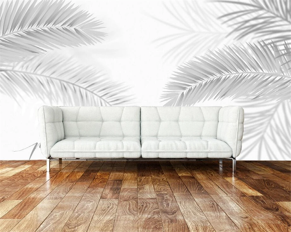 

beibehang Custom 3D photo wallpaper Nordic minimalist plant coconut leaf palm tree living room bedroom background 3d wallpaper