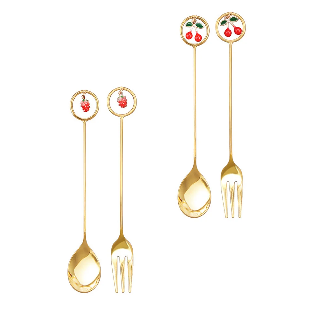 4 шт. креативные кофейные ложки десертные искусственные (золотистые) | Дом и сад