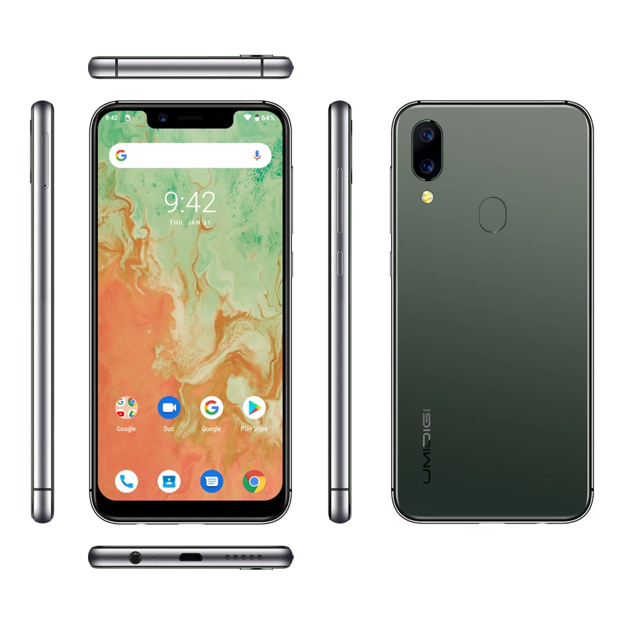 UMIDIGI A3X смартфон с 5 дюймовым дисплеем четырёхъядерным процессором MT6761 ОЗУ 3 ГБ ПЗУ
