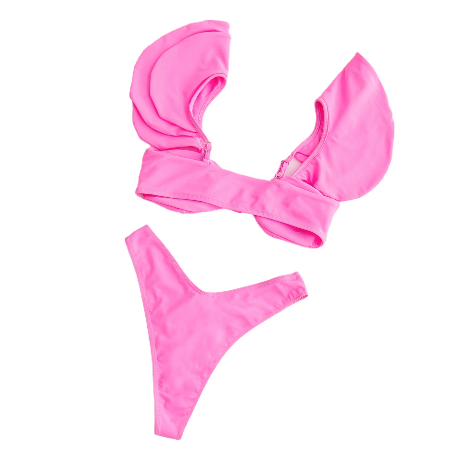 Для женщин пикантные однотонные из двух частей комплекты бикини 2021 танкини