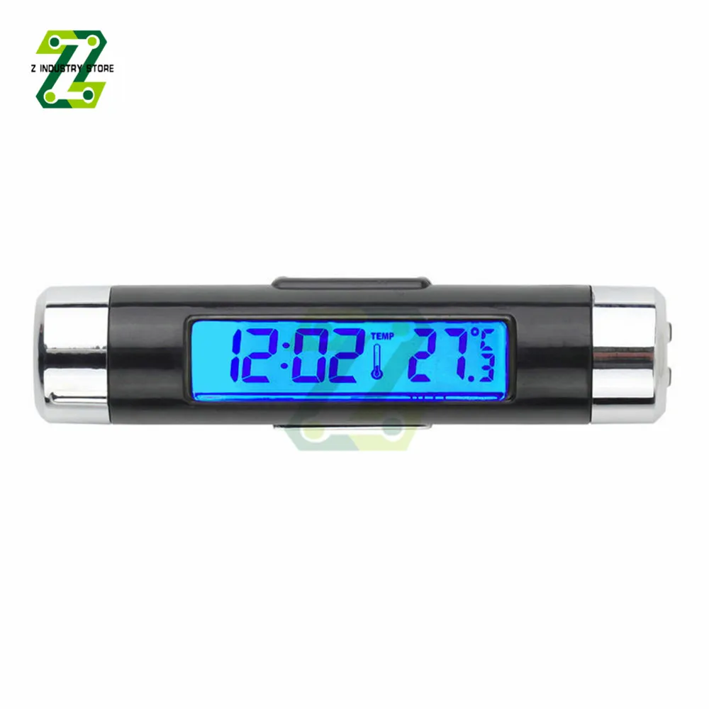 portable 2 in 1 car digital lcd clocktemperature display electronic clock thermometer car digital time clock car accessory free global shipping