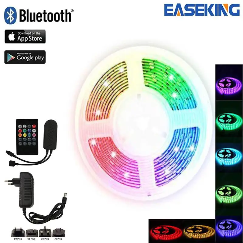 Светодиодная лента RGB 5050SMD с Bluetooth гибкая Водонепроницаемая LED полоска 5 м 10 12 В