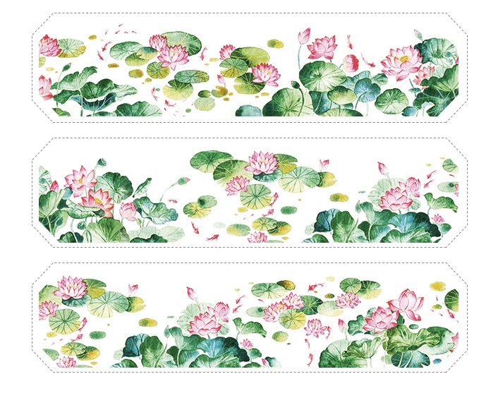 

3cmX7M Summer Lotus Collage Masking Tape