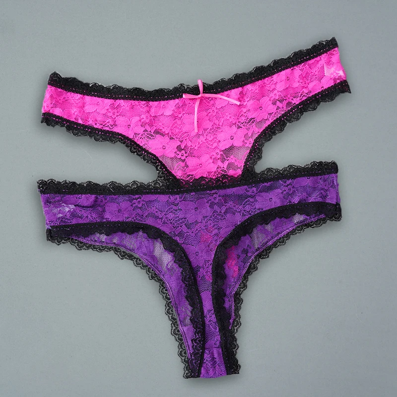 Женские кружевные стринги сексуальные прозрачные с принтом двойной хлопковой