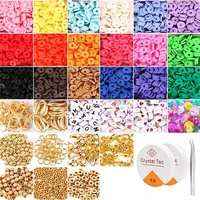 4140pcs flat clay beads charms for bracelets jewelry making kit set spacer polymer heishi disc beads diy handmade accessories