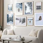 Северный олень Pineta зимний Снежный лес настенная Картина на холсте скандинавские постеры и принты настенные картины для декора гостиной