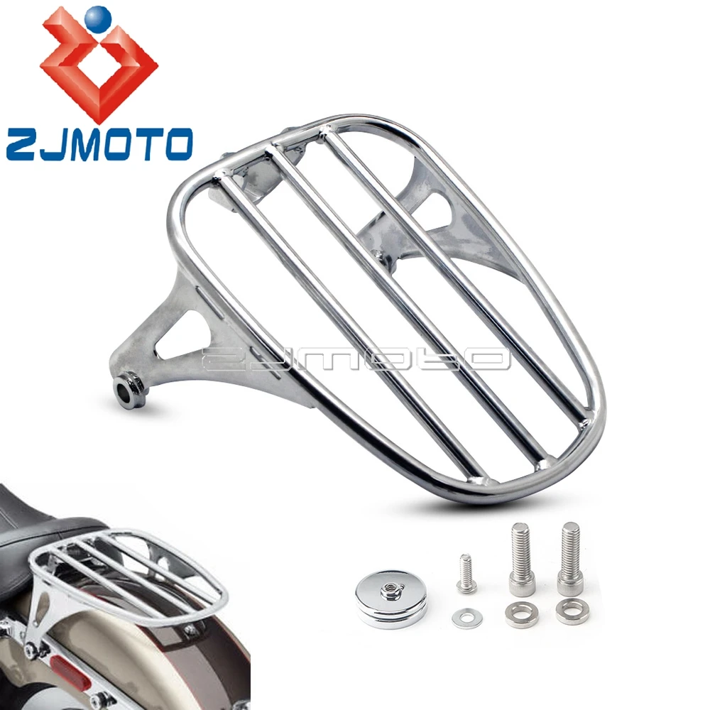 

Для Harley Softail Slim Street Bob FLSL FXBB багажник для мотоцикла хромированный багажник поддерживающая полка 2018 2019 2020 2021