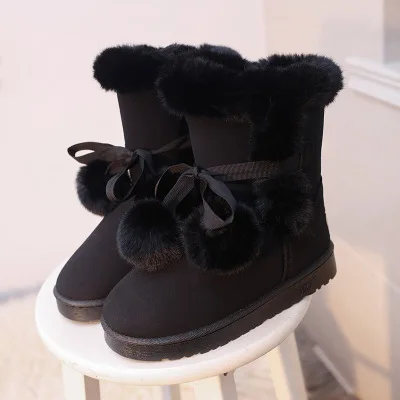 

Snow Boots Winter Warm Plush Boots Large Size Women's Suede Flat Shoes Zipper Shoes Fashion Shoes Comfortable Boots