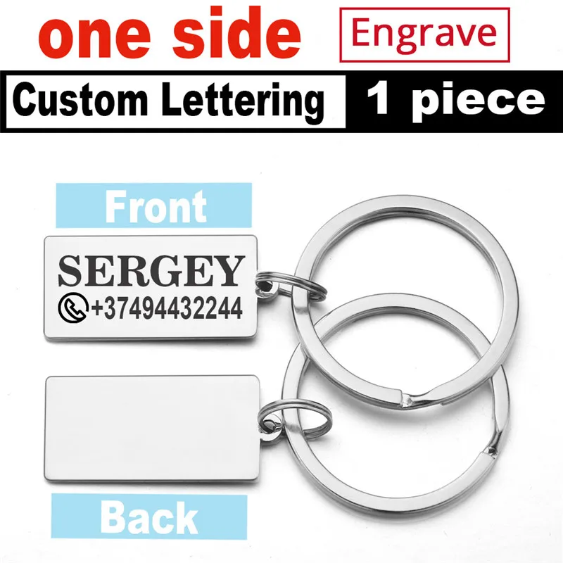 Customized ONE SIDE 15*30 мм зеркальная полировка заказное имя персонализированный брелок из нержавеющей стали вдохновляющий Выпускной подарок брелок P012 - Цвет: Customized ONE SIDE