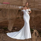 Женское атласное кружевное платье-Русалка Simlple, свадебное платье невесты с роскошными кристаллами и жемчугом, новинка 2021