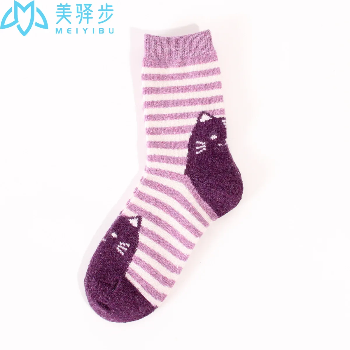 Cat Wool Socks 12 PAIRS PER SET Cute Striped Lady Cashmere Socks Manufacturers