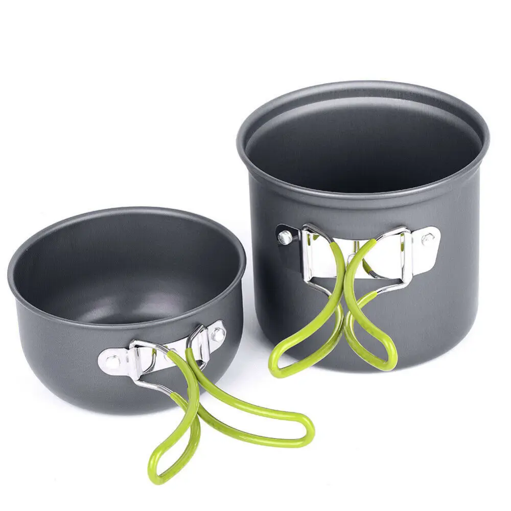 

2pcs Outdoor Cookware Camping Pans and Pots Cook Set Hiking Backpacking Picnic Cooking Tool