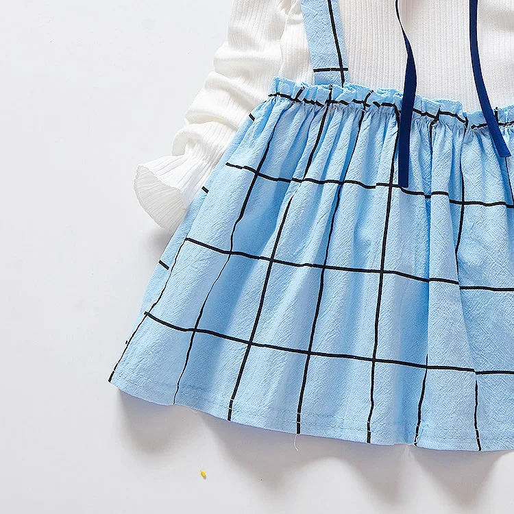 2019 весеннее платье для маленьких девочек Хлопковое детское в клетку с длинными