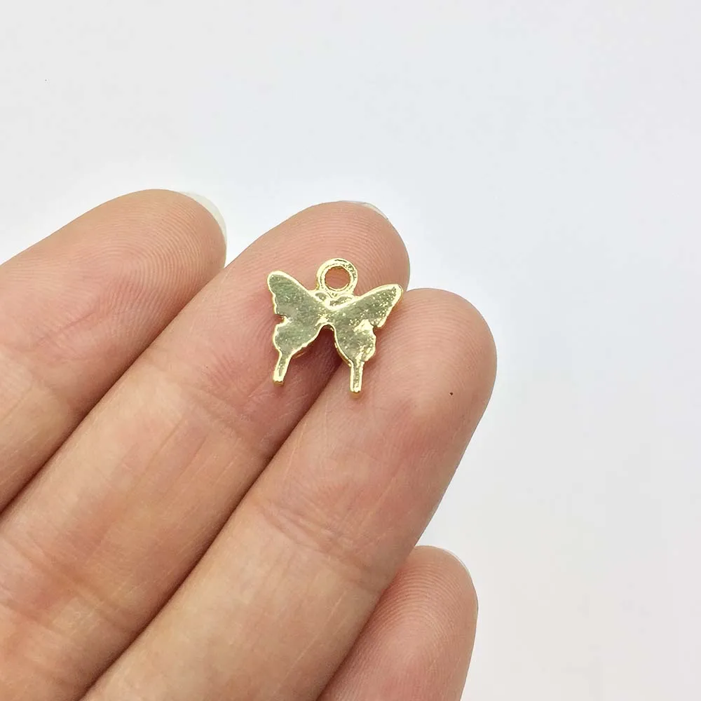 Eruifa 20 шт. 12 мм Бабочка позолоченная/серебряная пчела из цинкового сплава Подвески