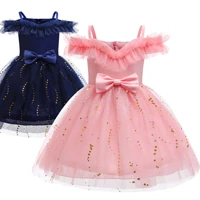new suspender girls dress childrens dresses mesh princess dress sequin fluffy costume bowknot fashion summer clothing