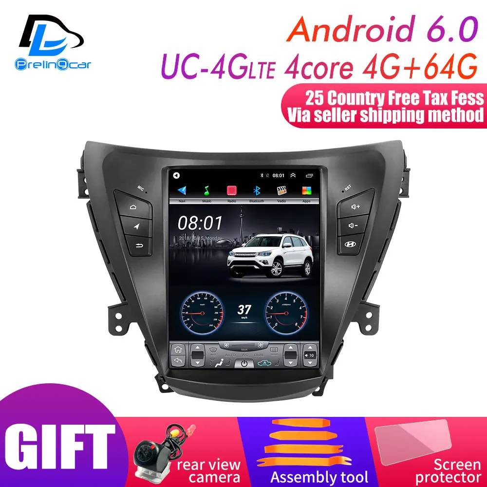 UC-4G DSP 4G64G 64G rom вертикальный экран android автомобильный gps мультимедийный видео радио плеер в тире для hyundai elantra 2012- лет автомобильный навигатор - Цвет: UC-4G DSP 4G64G