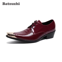 batzuzhi formal business leather shoes men italian leather mens dress shoes lace up zapatos hombre party and wedding us6 12