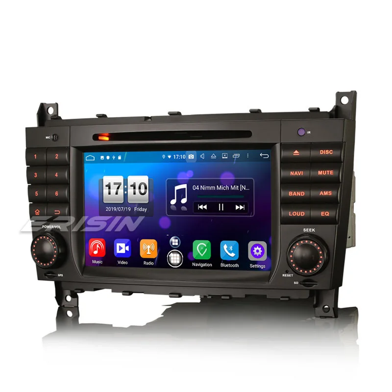 Erisin ES7718C " Android 9,0 Восьмиядерный 4 Гб ram автомобильный DVD Радио BT для Mercedes C/CLC/CLK Klasse W203 W209