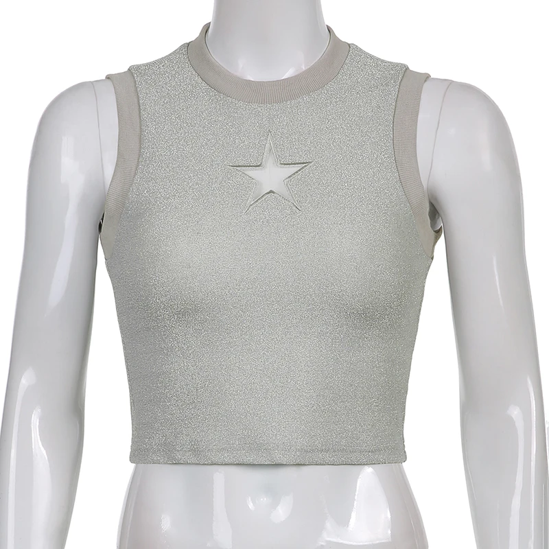

Star Patchwork Y2K Cute Tank Tops Women Summer Streetwear Korean Purple Camis Vintage Retro Casual Shirts Fashion Cuteandpsycho