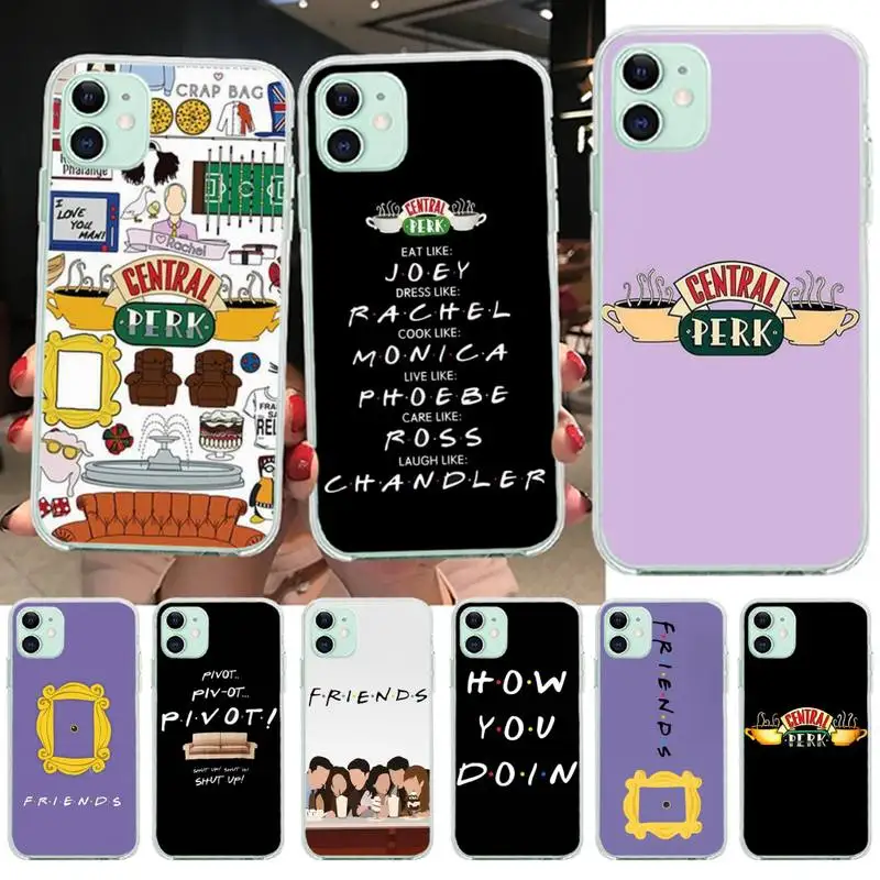 

PENGHUWAN Central Perk Coffee friends tv show how you doin Phone Case for iPhone 11 pro XS MAX 8 7 6 6S Plus X 5S SE XR cover