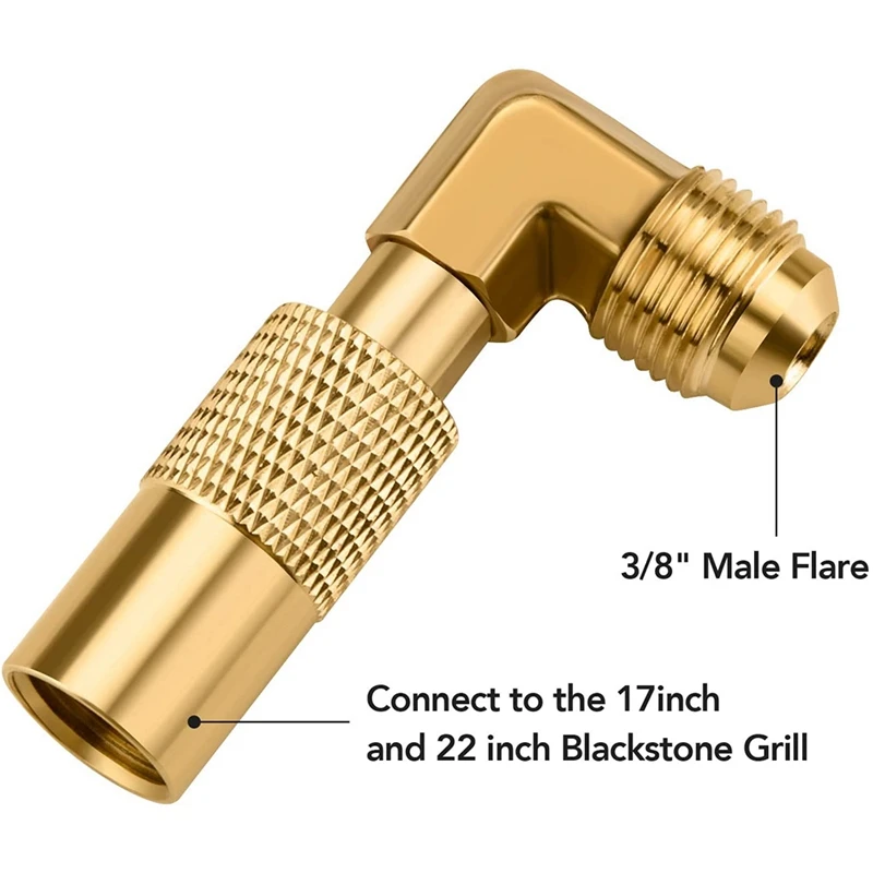 

Propane Elbow Adapter with Extension Hose, 12FT RV Quick-Connect Extension Hose with Propane Elbow Fitting