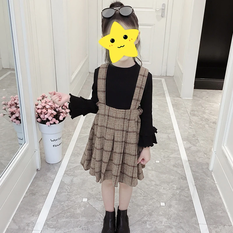 19 новая милая детская одежда для маленьких девочек клетчатая юбка-комбинезон без