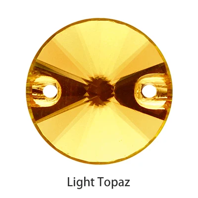 Light Topaz PIPATIAN круглые блестящие свежий Цвет K9 стеклянные риволи пришить стразы плоские стразы с украшением в виде кристаллов пуговицы для шитья на изготовление одежды - Цвет: Light Topaz