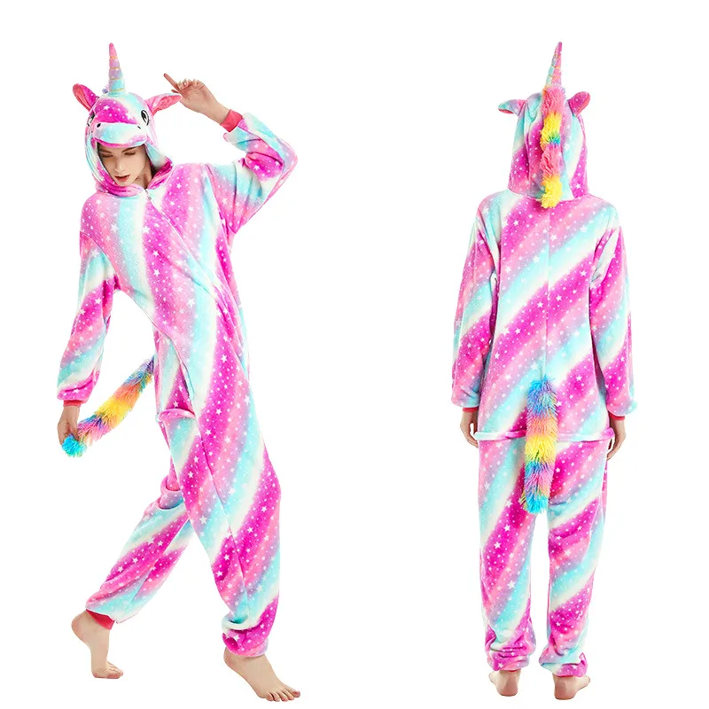 Единорог Cat Комбинезоны для взрослых в виде животного Стич Тоторо Onesie пар мужчин