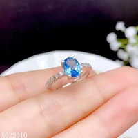 kjjeaxcmy boutique fine jewelry 925 sterling silver inlaid natural grm stones blue topaz adjustable female ringmiss woman girl