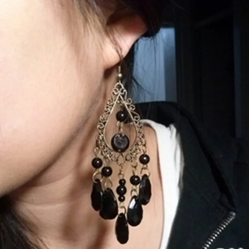 Новинка 2020 Модные полые длинные серьги с кисточками в стиле ретро европейские и