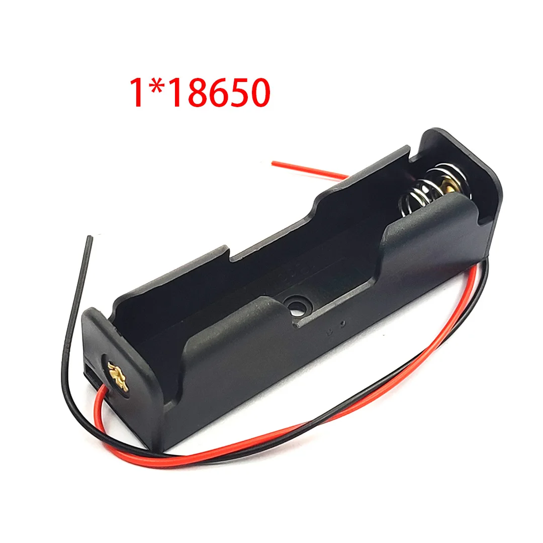 New Plastic 18650 Battery Case Holder Storage Box with Wire Leads for Batteries 3.7V Black |