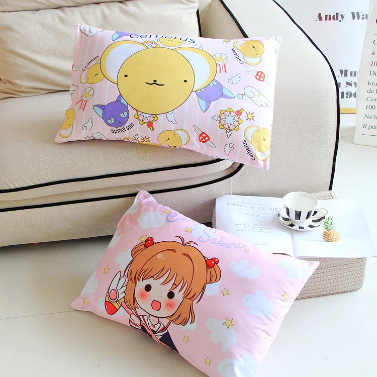 Мягкий плюшевый чехол для подушки с принтом в виде животных изображением Сакуры