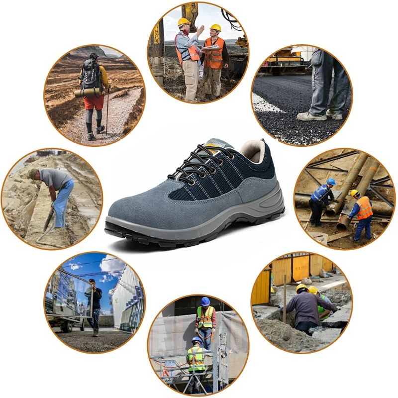 

Construction Work Safety Shoes Men Steel Toe Work Sneakers Male Puncture-Proof Safety Boots Indestructible Security Footwear