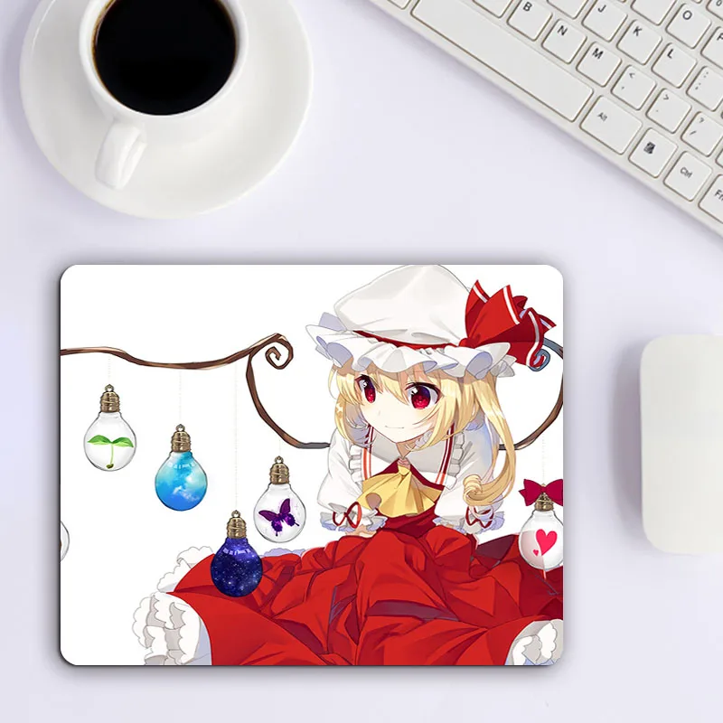 

Small Mouse Pad With Cartoon Pattern of Flandre Scarlet Mousepad Anime Mat Setup Gamer Accessories PC Gamer Cabinet Deskpad