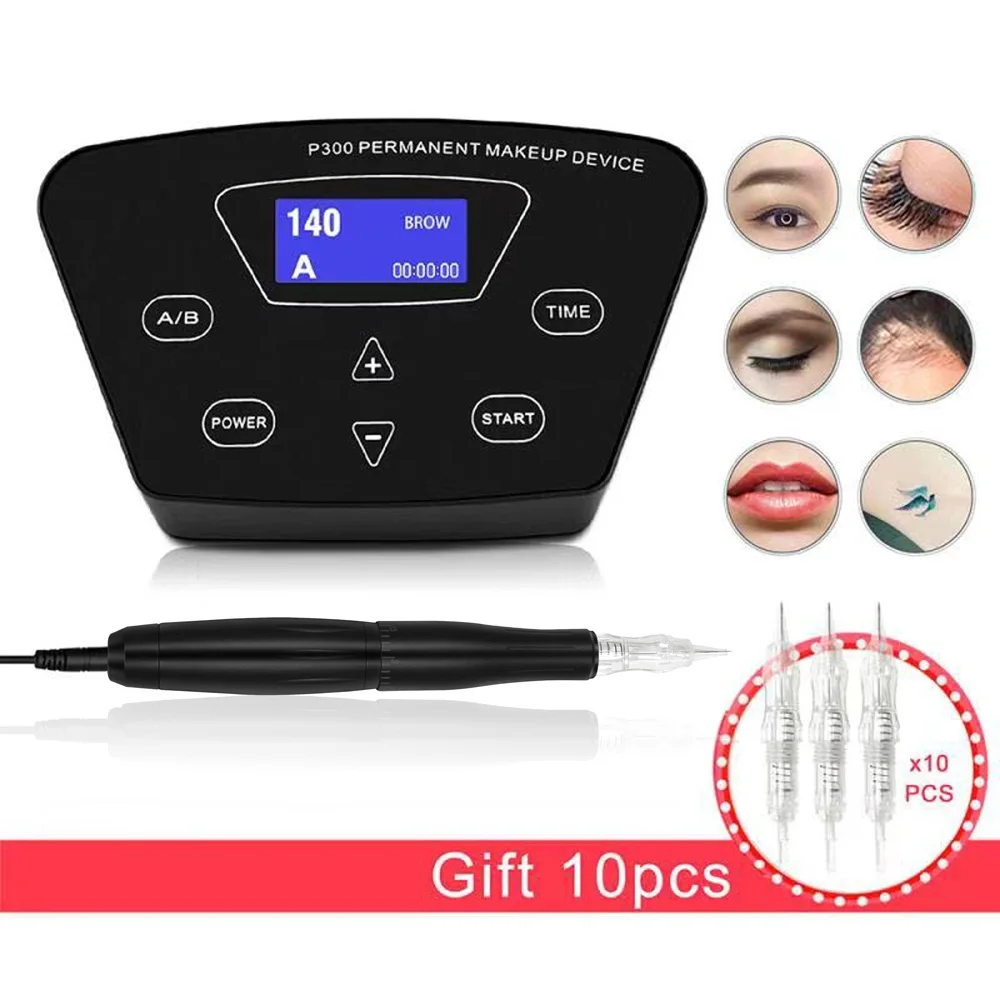 Professional Eyebrow Tattoo Machine Pen For Permanent Make Up Eyebrows Microblading Makeup DIY Kit With Tattoo Needle