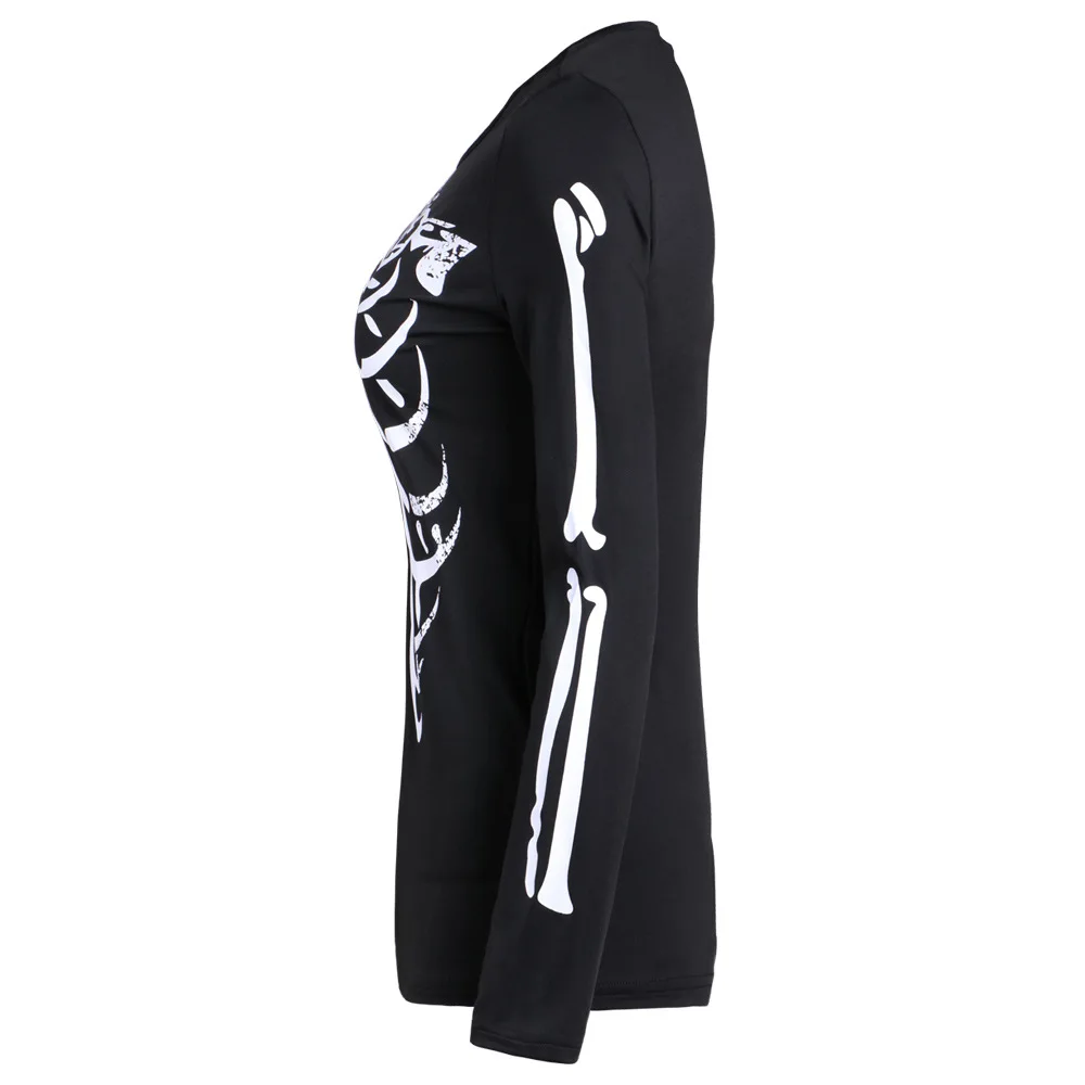2019 Новая Женская толстовка с черепом в стиле панк-рок рисунком виде скелета на